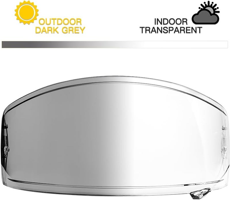 RVBASICS Full Face Motorcycle Helmet Photochromic Visor Compatible with Shoei RF-1200, X-14, Z-7,NXR and RF-SR Helmets,Replacement Helmet Face Shield Transition Lens Clear-to-Light Grey Self-Tinting in The Sun - Image 3